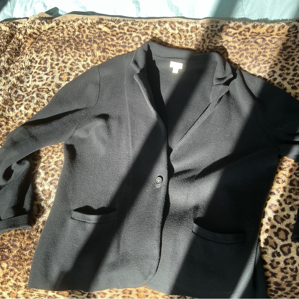 J Crew Black Sweater Blazer, XL